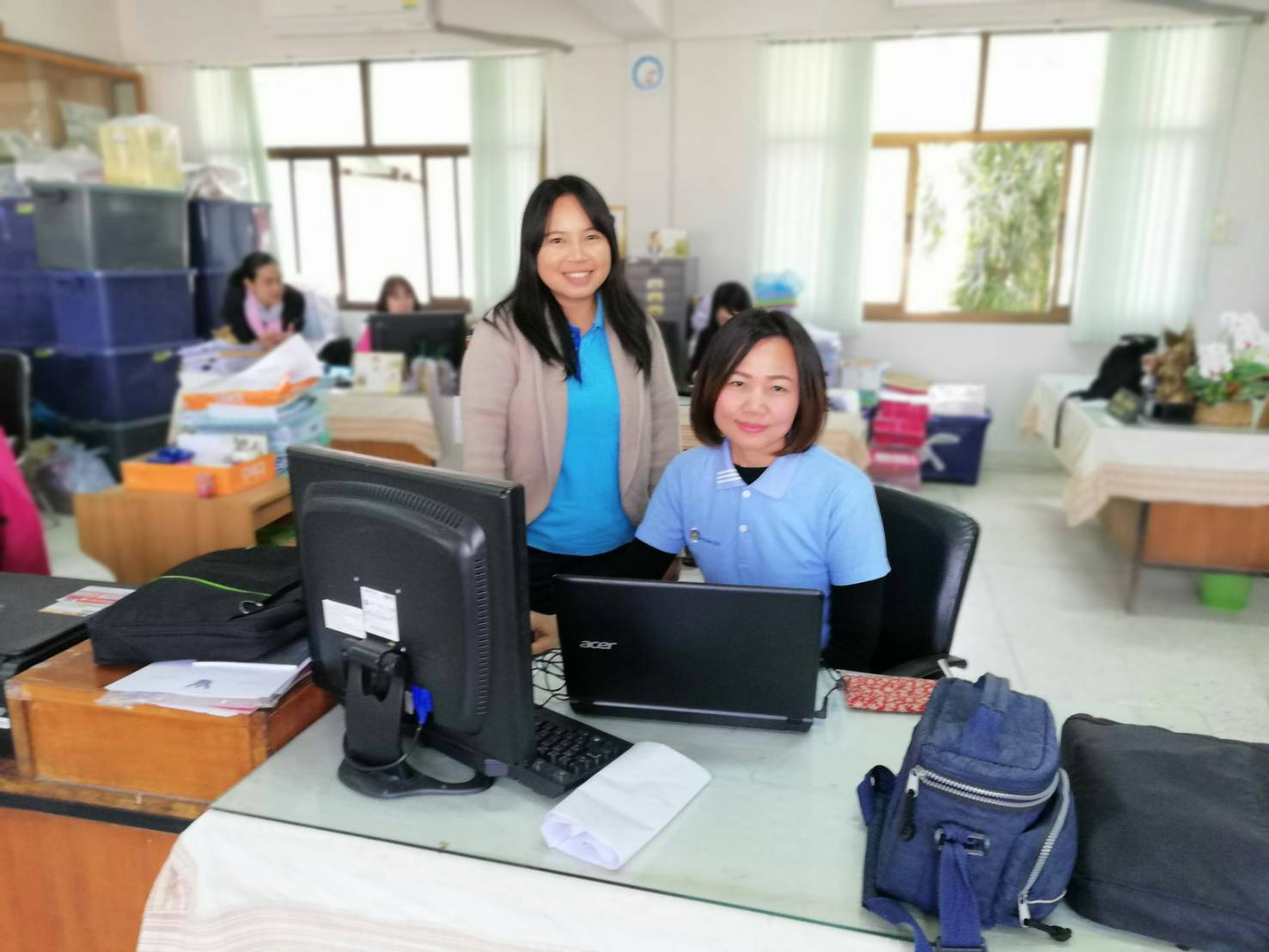 ทีมงานสารสนเทศฯตรวจสอบ ระบบเทคโนโลยีสารสนเทศ อ.มัญจาคีรี