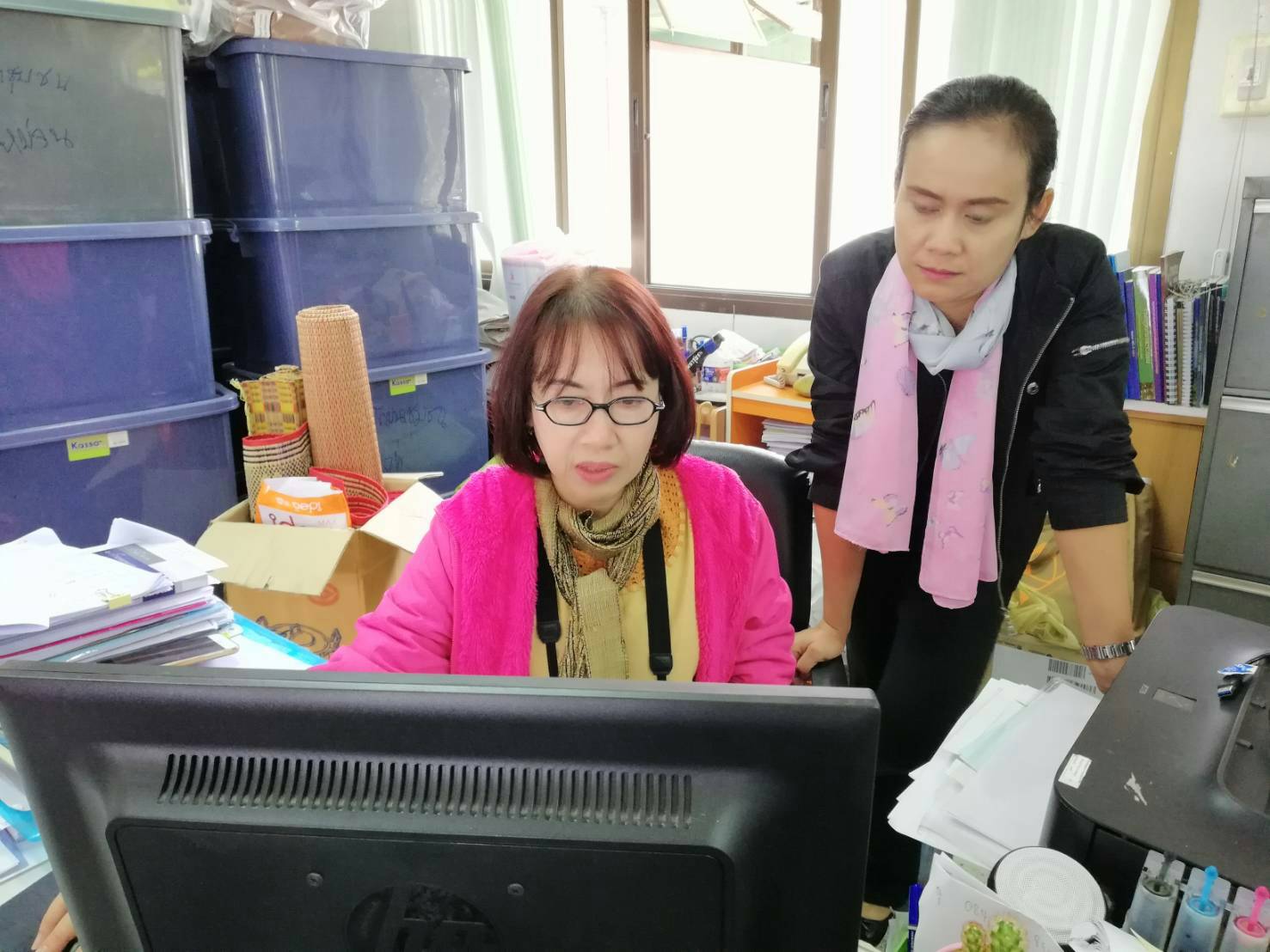 ทีมงานสารสนเทศฯตรวจสอบ ระบบเทคโนโลยีสารสนเทศ อ.มัญจาคีรี