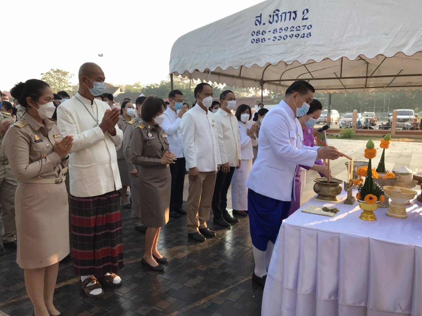 พช.ขอนแก่น: ร่วมพิธีบวงสรวงพระธาตุศิโรดมขอนแก่น ก่อนดำเนินการปรับปรุงองค์พระธาตุด้วยการปิดทอง