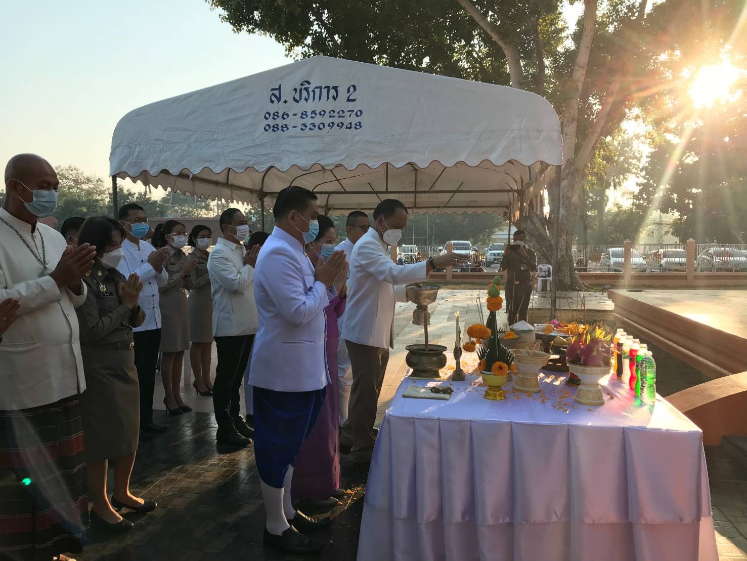 พช.ขอนแก่น: ร่วมพิธีบวงสรวงพระธาตุศิโรดมขอนแก่น ก่อนดำเนินการปรับปรุงองค์พระธาตุด้วยการปิดทอง