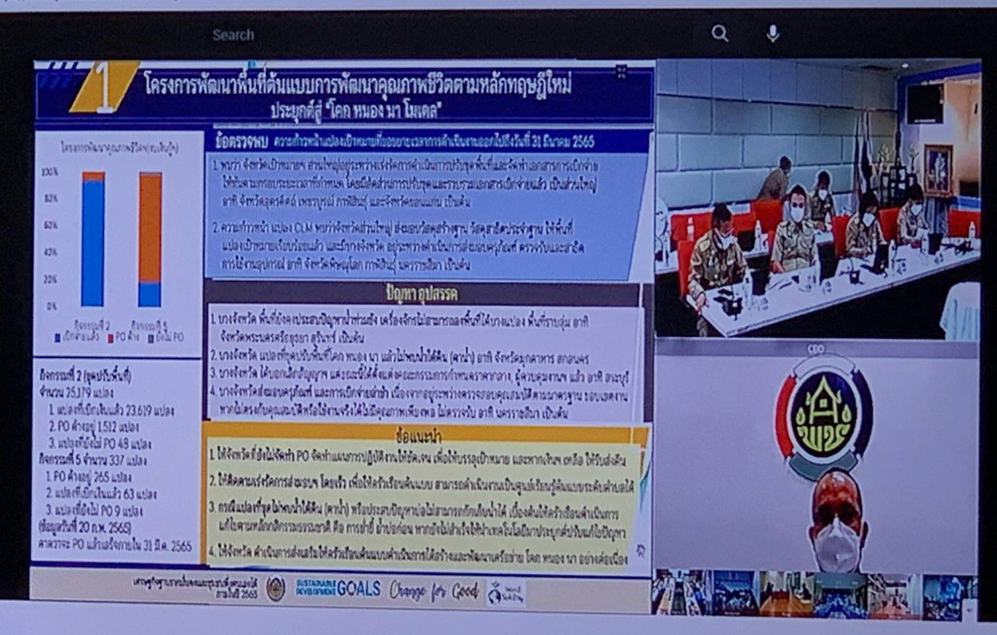 พช.ขอนแก่น : ร่วมประชุมกรมการพัฒนาชุมชน ครั้งที่ 2/2565 ผ่านระบบวีดิทัศน์ทางไกล (Video Conference)