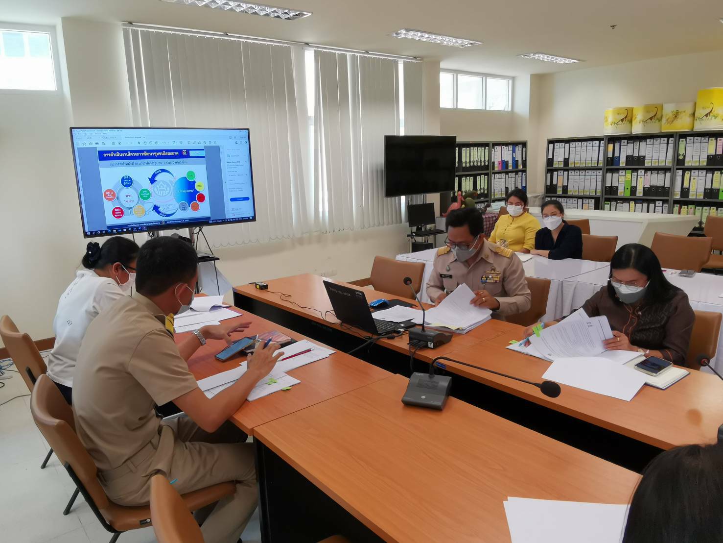 พช.ขอนแก่น : ประชุมคณะทำงานพัฒนาชุมชนใสสะอาด สำนักงานพัฒนาชุมชนจังหวัดขอนแก่น ประจำปี 2565