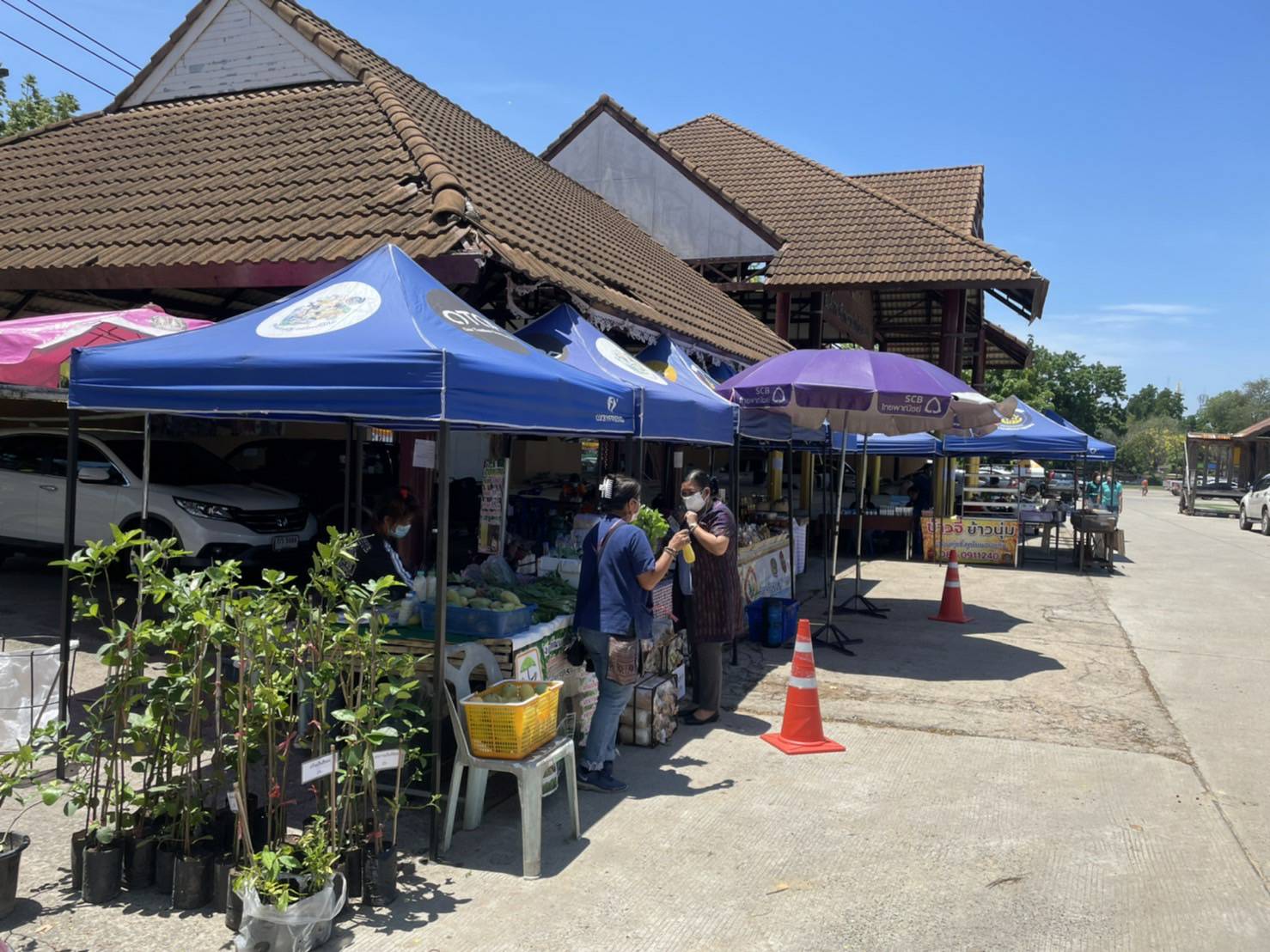 พช.ขอนแก่น : จัดตลาดนัดชุมชน ประชาสุขใจ สู้ภัย COVID -19 เพื่อช่วยเหลือพี่น้องเกษตรกร ผู้ผลิตผู้ประกอบการ OTOP กลุ่มผู้ผลิตในชุมชน