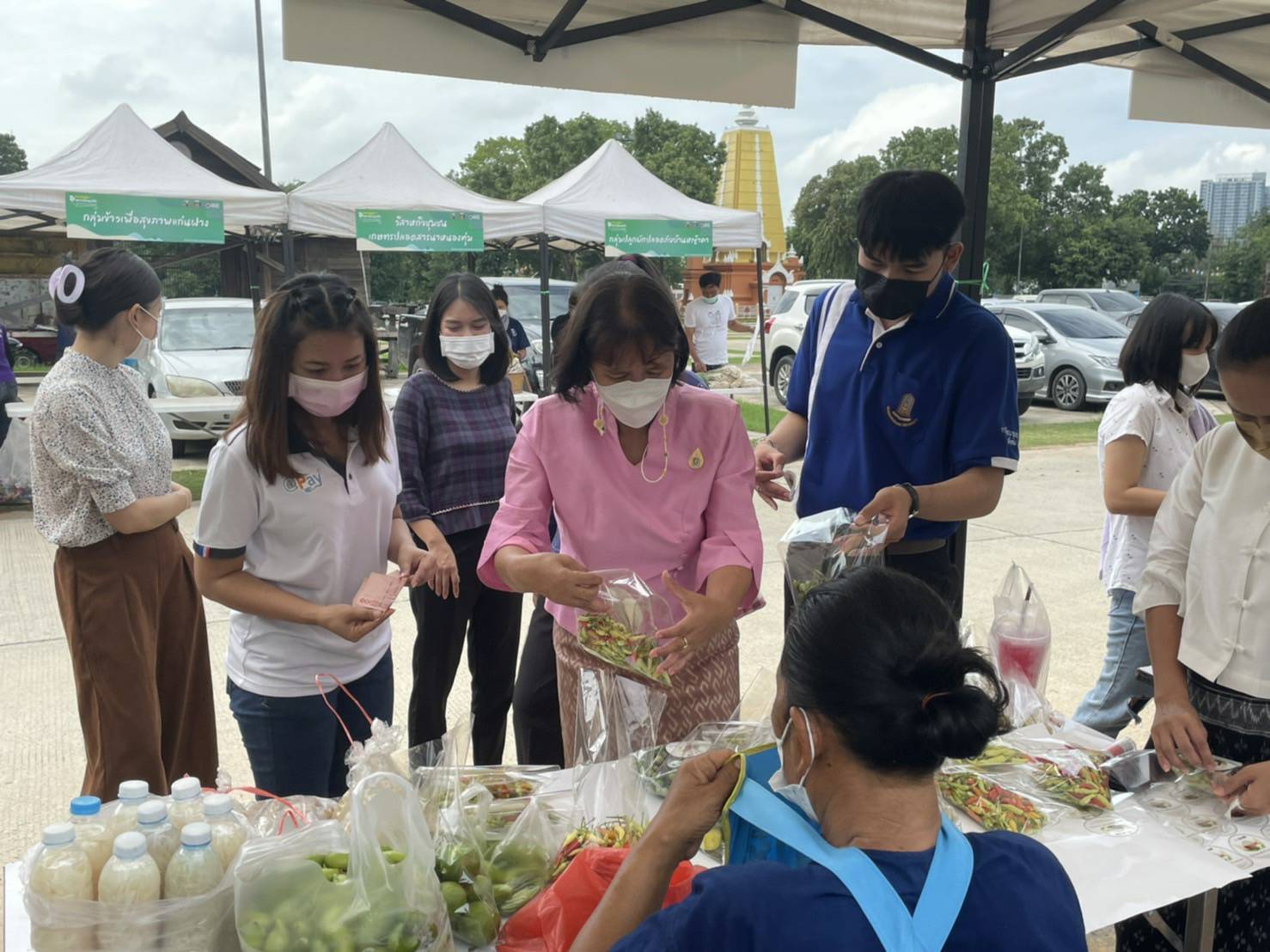 พช.ขอนแก่น : เปิดโครงการกิจกรรมเชื่อมโยงช่องทางการตลาดในการสร้างรายได้จากกิจการอาหารปลอดภัย กิจกรรมทดลองตลาด