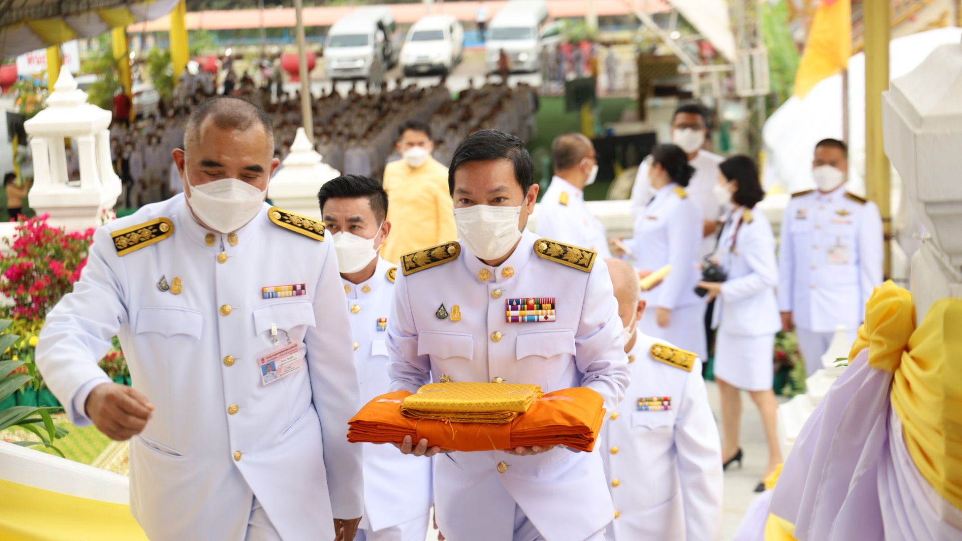 พช.ขอนแก่น : ร่วมทอดกฐินพระราชทานกรมการพัฒนาชุมชน ประจำปี พ.ศ. 2565 ณ วัดเจษฎาราม พระอารามหลวง ตำบลมหาชัย อำเภอเมืองสมุทรสาคร จังหวัดสมุทรสาคร