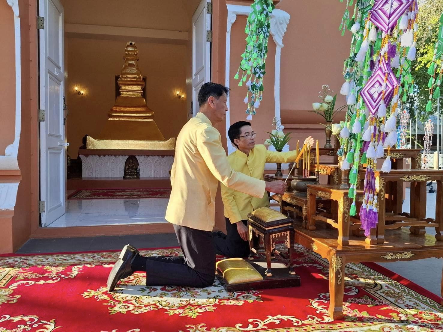 จังหวัดขอนแก่น : ทำพิธีบวงสรวงสิ่งศักดิ์สิทธิ์คู่บ้านคู่เมือง เพื่อความเป็นสิริมงคลของเมือง ก่อนเริ่มงานเทศกาลไหมนานาชาติ ประเพณีผูกเสี่ยว งานกาชาด จังหวัดขอนแก่น และงานขอนแก่นซอฟต์พาวเวอร์ ประจำปี 2567
