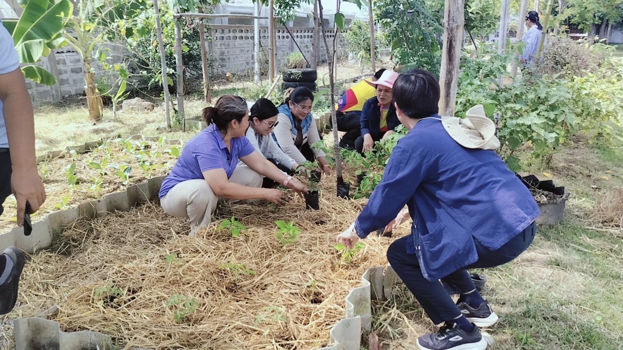 จังหวัดขอนแก่น : ดำเนินกิจกรรม “ผู้นำต้องทำก่อน” ตามการน้อมนำแนวพระราชดำริของสมเด็จพระกนิษฐาธิราชเจ้า กรมสมเด็จพระเทพรัตนราชสุดาฯ สยามบรมราชกุมารี สู่ปฏิบัติการปลูกผักสวนครัวเพื่อสร้างความมั่นคงทางอาหร ประจำปีงบประมาณ พ.ศ. 2568