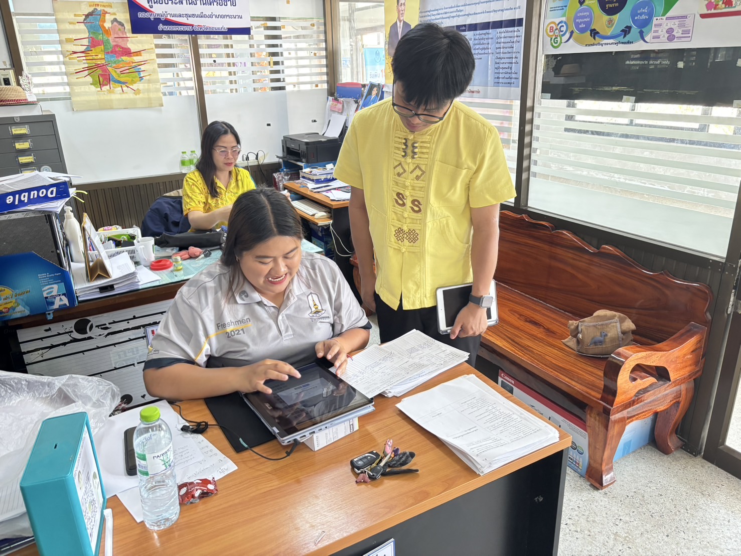 พช.ขอนแก่น : ลงพื้นที่ ติดตาม และสนับสนุนการบริหารการจัดเก็บข้อมูลความจำเป็นพื้นฐาน (จปฐ.) ในระดับพื้นที่ ณ อำเภอกระนวน