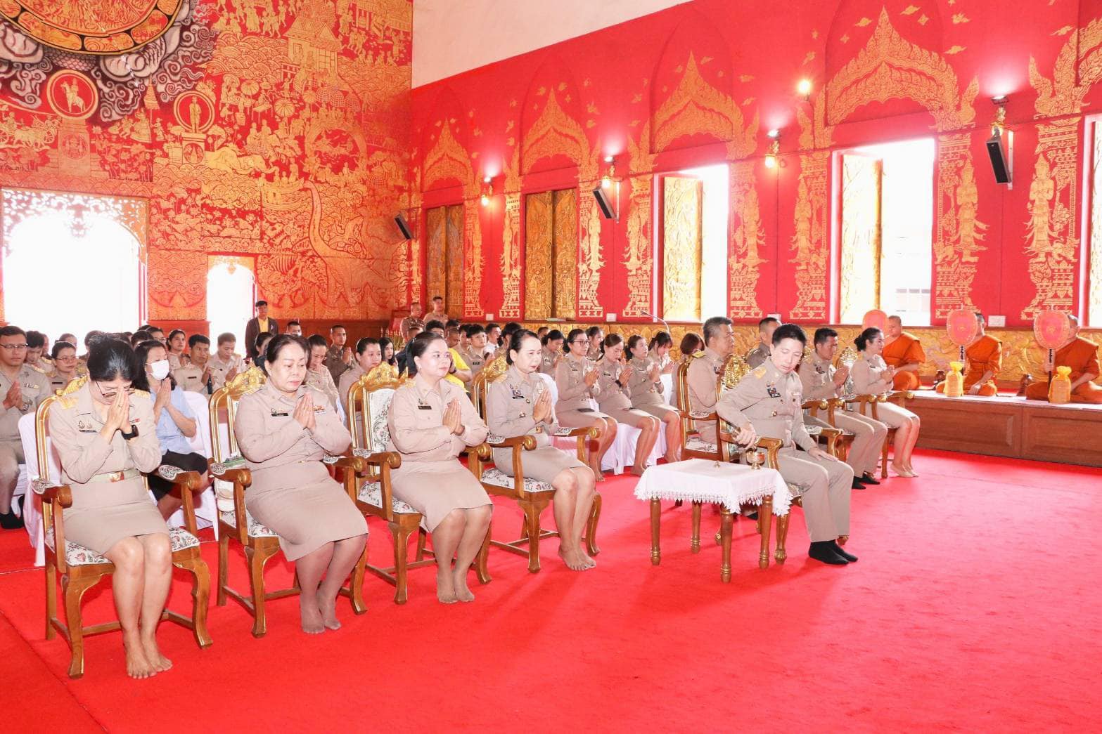 พช.ขอนแก่น : ร่วมกิจกรรมและปฏิบัติพิธีถวายภัตตาหารพระราชทานของพระบาทสมเด็จพระเจ้าอยู่หัวแด่พระภิกษุ สามเณร ในการสอบบาลีสนามหลวง ปี พ.ศ. 2568