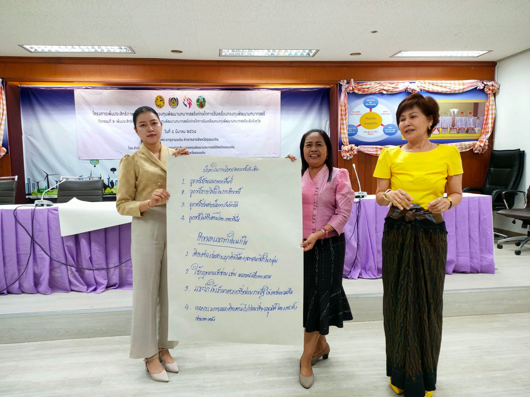พช.ขอนแก่น : จัดโครงการเพิ่มประสิทธิภาพการปฏิบัติงานกองทุนพัฒนาบทบาทสตรีแก่กลไกการขับเคลื่อนกองทุนพัฒนาบทบาทสตรีระดับจังหวัด จังหวัดขอนแก่น