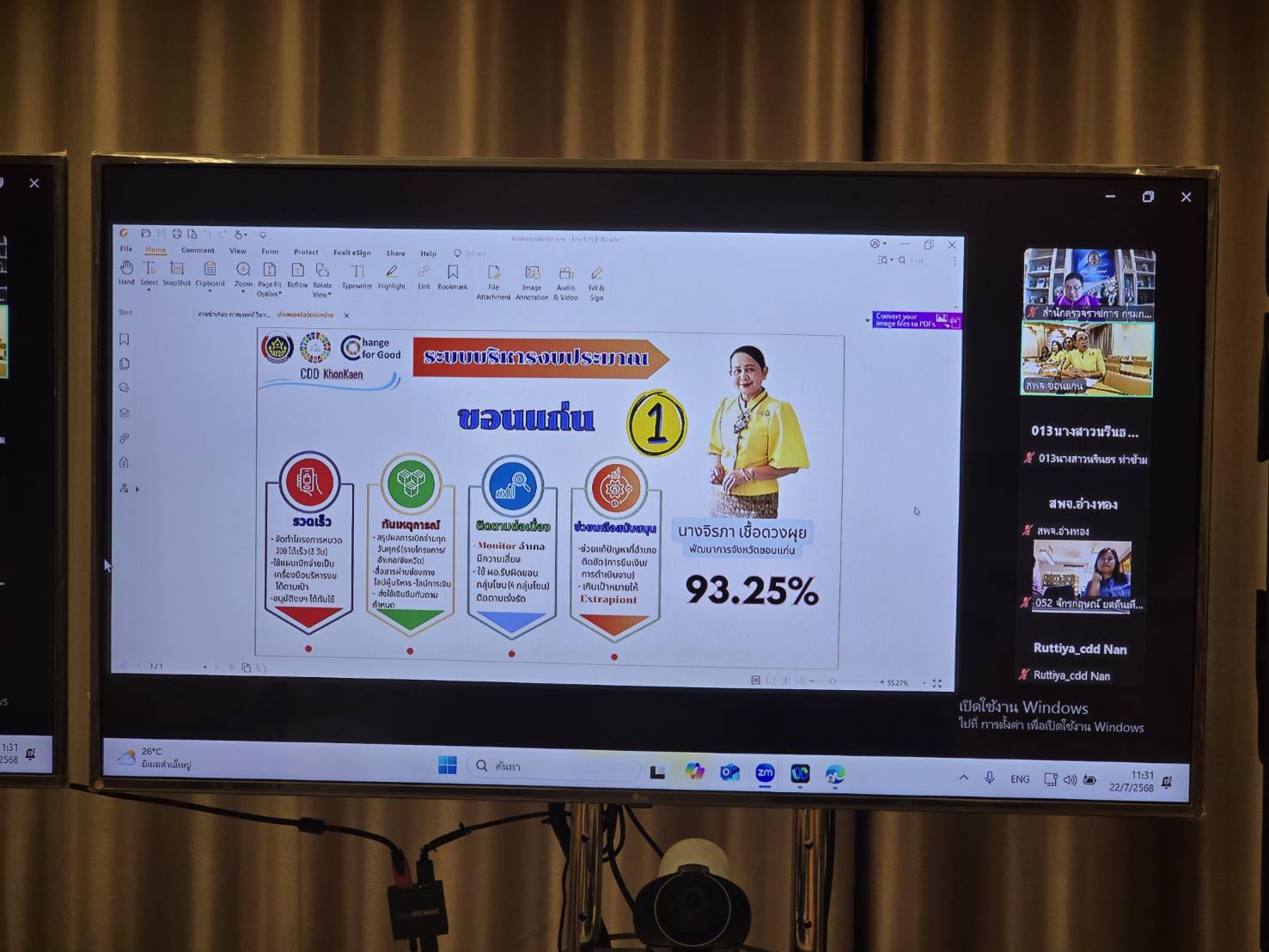 พช.ขอนแก่น : ร่วมประชุมคณะกรรมการติดตามเร่งรัดการใช้จ่ายงบประมาณรายจ่ายประจำปีงบประมาณ พ.ศ. 2568 ครั้งที่ 7/2568